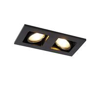 Qazqa qure - Faretto da incasso Moderno - 2 luce - L 19 cm - Nero - Moderno - Soggiorno I Camera da letto I Sala da Pranzo I Cucina