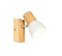 Qazqa thorin - Faretto da soffitto/parete Rustico - 1 luce - L 8 cm - Legno - Rustico - Soggiorno I Camera da letto I Sala da Pranzo I Cucina