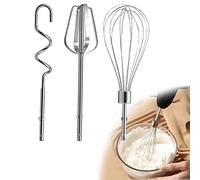 Qazuwa Frusta Elettrica Accessori,Elettrico Sbattitore Uovo Allegato,Frusta per Uova Manuale In Acciaio Inossidabile,per Frullatore Elettrico(1 Fruste,1 Ganci per Impastare,1 Frusta)