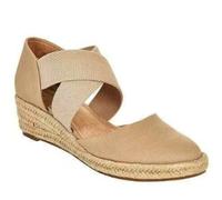 QAZW Espadrillas da Donna a Punta Chiusa Sandali Eleganti con Plateau Slip on Elastico Incrociato con Cinturini alla Caviglia Sandali con Zeppa,H-38(EU)