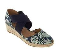 QAZW Espadrillas da Donna a Punta Chiusa Sandali Eleganti con Plateau Slip on Elastico Incrociato con Cinturini alla Caviglia Sandali con Zeppa,G-37(EU)