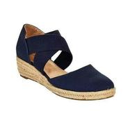 QAZW Espadrillas da Donna a Punta Chiusa Sandali Eleganti con Plateau Slip on Elastico Incrociato con Cinturini alla Caviglia Sandali con Zeppa,D-36(EU)
