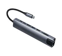 QAZWSXED LESANGBAIHUODIAN 1 PCS Portatile 8-in-1 Tipo-C Convertitore hub Splitter Periferiche periferiche periferiche 4K HDMI-Compatibile USB 3.0 Lettore di schede Adattatore RJ45