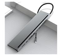 QAZWSXED LESANGBAIHUODIAN 12 in 1 Tipo C Hub a 3.1 Lettore di schede USB HDMI-Compati 4K RJ45 VGA Hub USB Adatta per MacBook USB Splitter Multi hub USB-C Hub Hub Stand