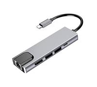 QAZWSXED LESANGBAIHUODIAN Dock Adattatore hub Type C USB con Caricatore LAN Ethernet Ethernet a 4K HDMI Compatibile con Adattatore Hub Type C MacBook USB