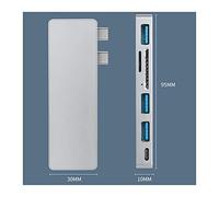 QAZWSXED LESANGBAIHUODIAN Hub USB C per MacBook PRO Adapter USB Type C Hub 3.0 TF SD Slot Lettore PD Fit per MacBook PRO/Air 2020 Hub USB (Color : Gray)