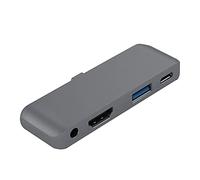 QAZWSXED LESANGBAIHUODIAN PD Charging 3.5MM Cuffie Jack Jack Plug And Play Type-C HUB USB Multi Porta in Lega di Alluminio compatta ad Alta velocità 4K Fit per PRO (Color : Gray)
