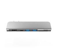 QAZWSXED LESANGBAIHUODIAN USB 3.1 Hub Type-C a Adattatore HDMI 4K Thunderbolt 3 USB C Hub con hub 3.0 TF SD Lettore Slot PD Fit per MacBook PRO/Air 2018-2020 (Color : C227 C Gray)
