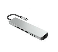 QAZWSXED LESANGBAIHUODIAN USB Type C Hub Type-C a HDMI Adattatore VGA 4K RJ45 LAN Ethernet SD TF USB-C 3.0 Typec 3.5mm Jack Audio Video Fit per MacBook PRO OTG (Color : 8 in 1)