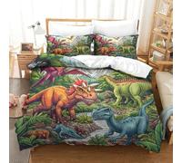QazwYu 3D Con Stampa Di Dinosaur Set Di Biancheria Da Letto 3 Pezzi Copripiumino Morbida Microfibra Per Ragazzi E Ragazze,coppie,camera Da Letto,decorazione Double(200x200 cm)