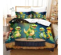 QazwYu 3D Con Stampa Di Dinosaur Set Di Biancheria Da Letto 3 Pezzi Set Copripiumino Morbida Microfibra Per Ragazzi E Ragazze,coppie,camera Da Letto,decorazione King(220x240 cm)