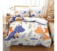 QazwYu Dinosaur 3 Pezzi, Con Federa Biancheria Da Letto Motivo Copripiumino Con in Microfibra, Con Federa,morbido, Resistente, Traspirante Double(200x200 cm)