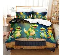 QazwYu Stampa 3D Dinosaur Set Di Biancheria Da Letto 3 Pezzi Set Copripiumino Con Chiusura A Cerniera Per Ragazzi E Ragazze,coppie,camera Da Letto,decorazione Double(200x200 cm)