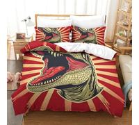 QazwYu Stampa 3D Dinosaur Set Di Biancheria Da Letto 3 Pezzi Set Copripiumino E Federa Coordinata Per Ragazzi E Ragazze,coppie,camera Da Letto,decorazione King(220x240 cm)