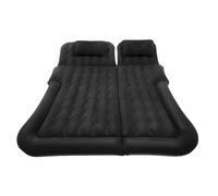 QAZWZG Inflatable Bed With Headrest Foldable PVC Travel Mattress Picnic Camping Flocking Soft Sleeping Rest Cushion per Campeggio(Black)