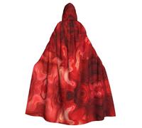 QAZWZML Adulto Il fuoco rosso scorre stampato mantello con cappuccio stile senza cerniera adatto per Halloween e costumi per feste in famiglia