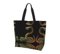 QAZWZML Amsterdam Night View Borsa da donna con stampa di grande capacità, borsa a tracolla essenziale per pendolarismo e shopping, Serpente, Taglia unica