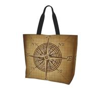 QAZWZML Amsterdam Night View Borsa da donna con stampa di grande capacità, borsa a tracolla essenziale per pendolarismo e shopping, Navigazione Bussola Vintage, Taglia unica