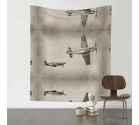 QAZWZML Arazzo con motivo aereo della seconda guerra mondiale, 152,4 x 129,5 cm, da appendere alla parete, può essere utilizzato come decorazione da parete, coperta da picnic o tappeto.