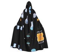 QAZWZML Attrezzature da laboratorio Questo mantello lungo con cappuccio fantasia è caldo e adatto per feste di vacanza, feste in costume o riunioni.