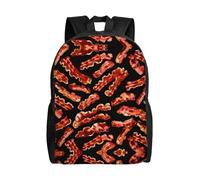 QAZWZML Bacon Pattern stampa grandi zaini per laptop da uomo e donna con scomparti, zaini da viaggio impermeabili, borse Oxford resistenti