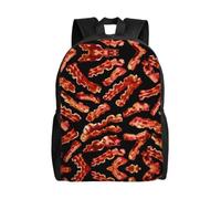 QAZWZML Bacon Pattern stampa grandi zaini per laptop da uomo e donna con scomparti, zaini da viaggio impermeabili, borse Oxford resistenti
