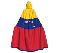 QAZWZML Bandiera del Venezuela stampata mantello con cappuccio con papillon e design senza cerniera, adatto per feste, cosplay e costumi a tema