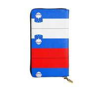 QAZWZML Bandiera della SloveniaPochette stampata, portafoglio lungo unisex, borsa portamonete adatta per viaggi e uso quotidiano