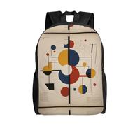 QAZWZML Bauhaus Cube stampa grandi zaini per laptop da uomo e donna con scomparti, zaini da viaggio impermeabili, borse Oxford resistenti