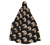 QAZWZML Bella testa d'aquila Elegante mantello con cappuccio, caldo mantello adatto per feste di vacanza, balli o riunioni.