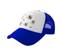 QAZWZML Berretto da baseball nero con motivo api divertenti, design a rete, adatto per escursioni, pesca e uso quotidiano, Blu, Taglia unica