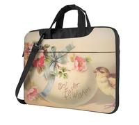 QAZWZML Best Easter wishes - Borsa a tracolla per computer portatile, adatta per viaggi e uso quotidiano, Nero , 14 inch