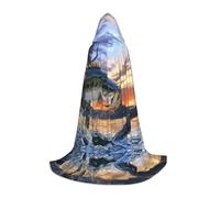 QAZWZML Big Fish - Mantello con cappuccio per adolescenti, per feste di vacanza, costumi da strega e feste in costume