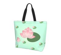 QAZWZML Blooming Daffodils Printed tote bag, organizer borsa a tracolla, adatta per viaggi, yoga e shopping., Fiori di loto in attesa di fiorire, Taglia unica