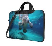 QAZWZML Borsa a tracolla con lamantini dell'India occidentale stampata, adatta per viaggi e uso quotidiano, Nero , 15.6 inch