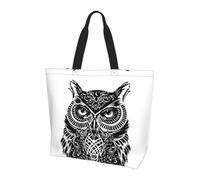 QAZWZML Borsa a tracolla con motivo a farfalla colibrì, organizer per la spesa, adatta per viaggi, palestra e pendolarismo., Gufo 1, Taglia unica