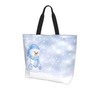 QAZWZML Borsa a tracolla con motivo Babbo Natale, organizer per la spesa, adatta per viaggi, palestra e pendolarismo., Pupazzo di neve felice di Natale, Taglia unica