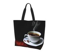 QAZWZML Borsa a tracolla con motivo cavallo al tramonto, borsa organizer per viaggi, viaggi d'affari e gite in spiaggia, Caffè caldo con chicco di caffè, Taglia unica