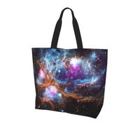 QAZWZML Borsa a tracolla con motivo mucca, organizer per la spesa, adatta per viaggi, palestra e pendolarismo., Spazio galassia dell'universo, Taglia unica