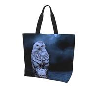 QAZWZML Borsa a tracolla con motivo pavone, organizer per la spesa, adatta per viaggi, palestra e pendolarismo., Gufo di notte, Taglia unica