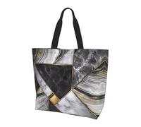 QAZWZML Borsa a tracolla con motivo ragno nero, borsa organizer per viaggi, viaggi d'affari e gite in spiaggia, Marmo Nero Texture Oro, Taglia unica