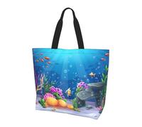 QAZWZML Borsa a tracolla con motivo scoiattoli primaverili, organizer per la spesa, adatta per viaggi, palestra e pendolarismo., Sotto il mare, Taglia unica