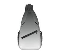 QAZWZML Borsa a tracolla da esterno con motivo ombré da bianco a nero, borsa a tracolla da uomo, adatta per fitness, ciclismo e viaggi quotidiani