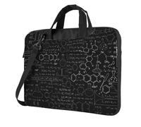 QAZWZML Borsa a tracolla per computer portatile con illustrazione astratta di scienza chimica stampata in 3D, adatta per viaggi e uso quotidiano, Nero , 15.6 inch