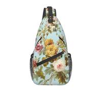 QAZWZML Borsa a tracolla vintage con motivo floreale di vite, borsa a tracolla da uomo, adatta per fitness, ciclismo e viaggi quotidiani