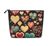 QAZWZML Borsa cosmetica con stampa a forma di cuore, da donna, adatta per viaggi di piacere e conservazione quotidiana.