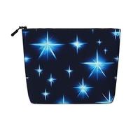 QAZWZML Borsa cosmetica da donna con stampa a stelle blu, adatta per viaggi di piacere e conservazione quotidiana.
