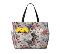 QAZWZML Borsa da piscina pieghevole di grande capacità con stampa floreale Parigi Torre Eiffel borsa da spiaggia adatta per lo shopping e le vacanze