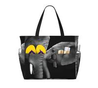 QAZWZML Borsa da viaggio con due elefanti in bianco e nero, borsa portaoggetti di grande capacità, adatta per campeggio, palestra e viaggi.