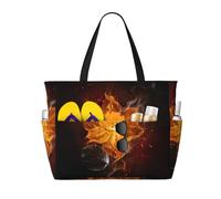 QAZWZML Borsa da viaggio con motivo a fiori di fiamma, borsa portaoggetti di grande capacità, adatta per campeggio, palestra e viaggi.